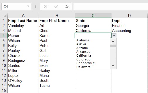 State drop-down
